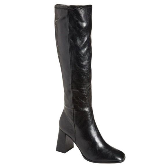 New Steve Madden Livah Knee High Square Toe Block Heel Boots in Black Womens 9.5 - Picture 1 of 9